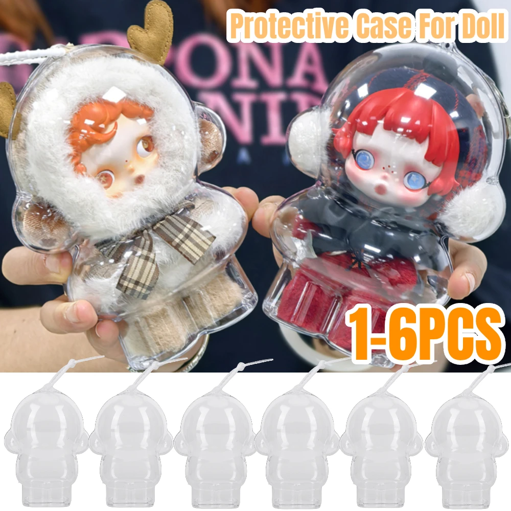 

1-6 шт. для черепа панды защитный чехол прозрачный чехол плюшевые куклы сумка-дисплей портативный органайзер коробка для чехла Skullpanda подарок