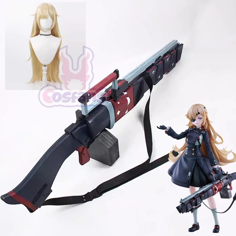 

Anime Nikke Guillotine Cosplay Weapons Prop Wig Nikke Goddess of Victory Blonde Synthetic Hair Halloween Shoe Prop 150CM