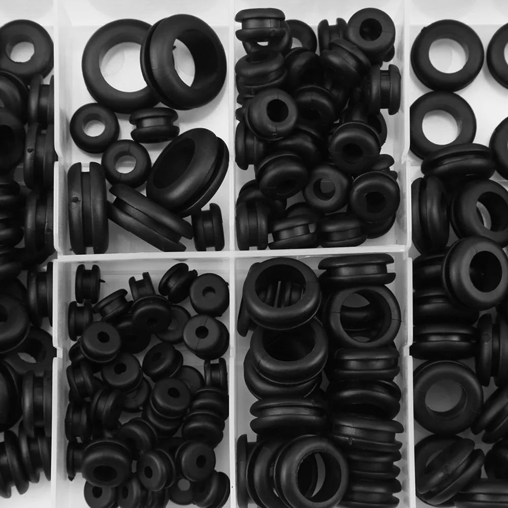 180pcs Portable Rubber PVC Rubber Grommets Kit Metric Size Multi-Purpose Electrical Gasket Washer Metric O Ring Seal Automotive