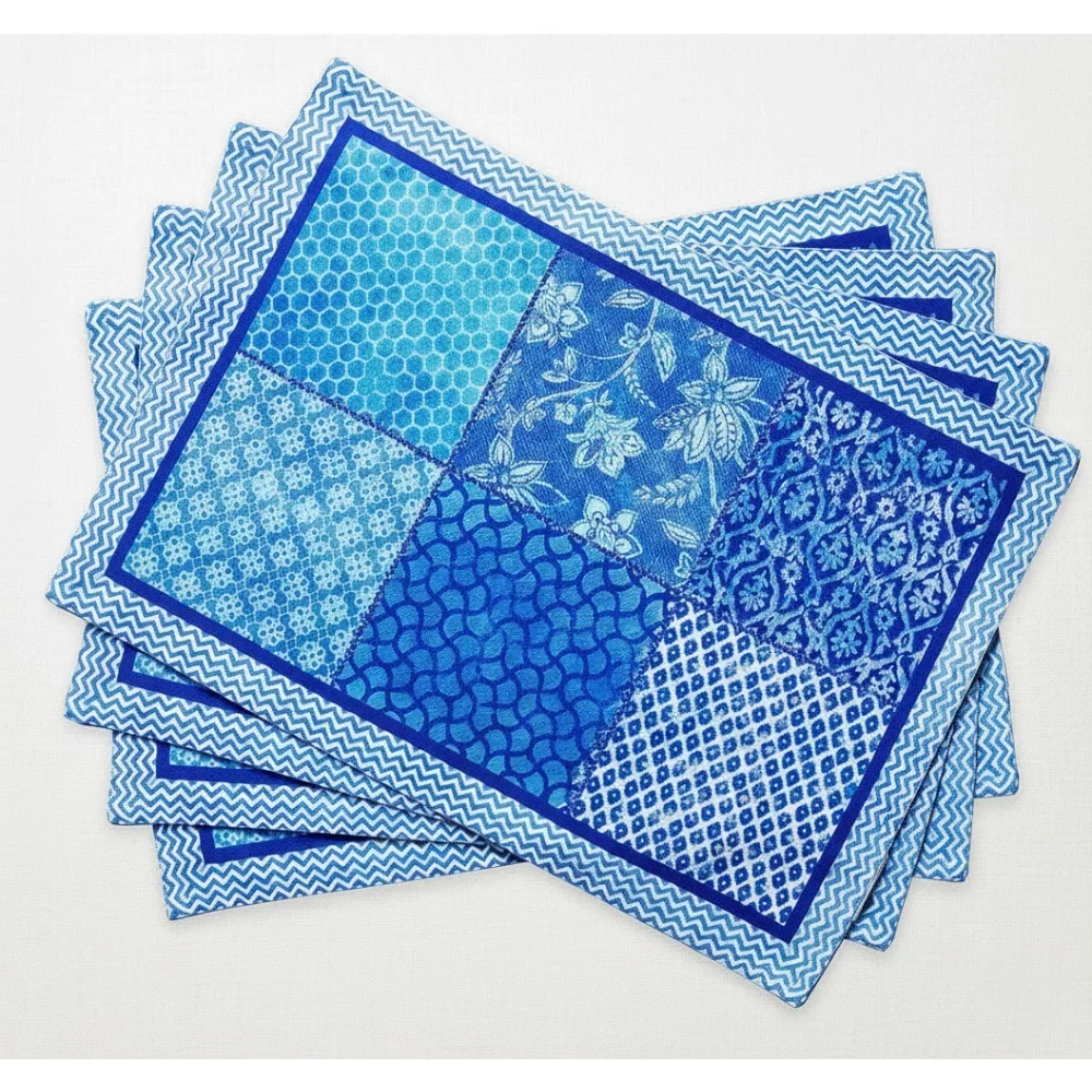 

4-Pack Cotton Placemats 13x19" Washable Table Mats for Kitchen Dining Wedding Party Decor