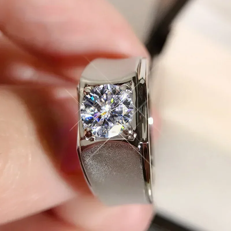 

Diamond Ring for Men Silver 925 Jewelry Bizuteria Anillos De Wedding Gemstone Mini Diamond Male box
