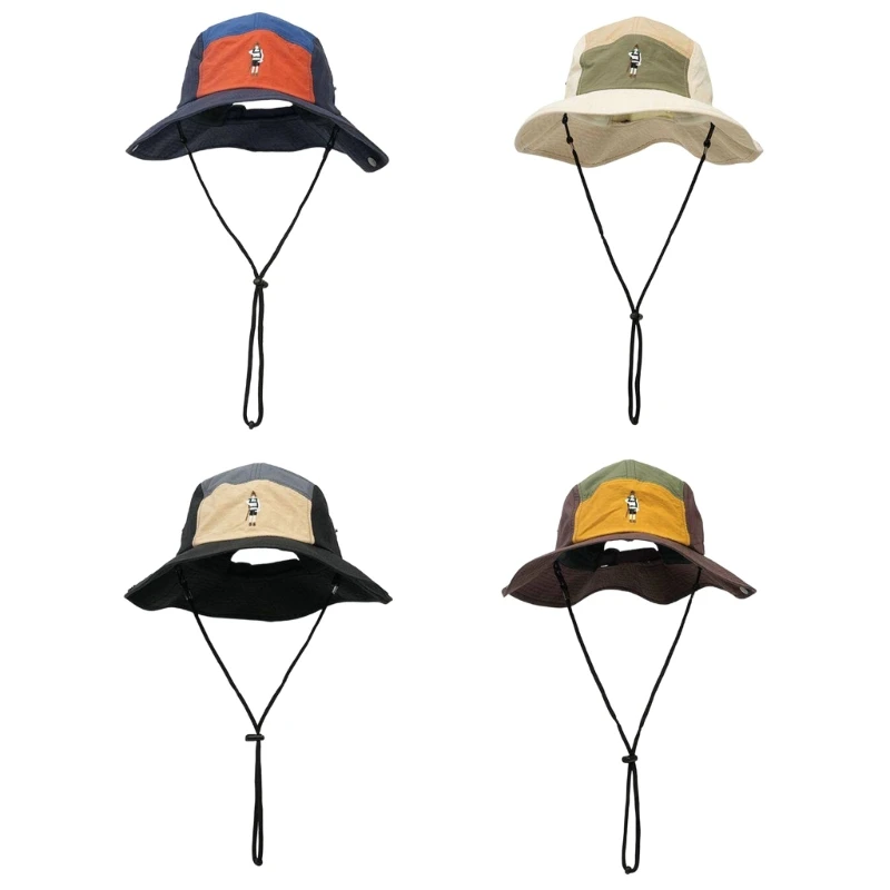 Quick Dry Sun Hat With Adjustable Size And Foldable Design Outdoor Caps Embroidered Beach Hat For Outdoor Activities
