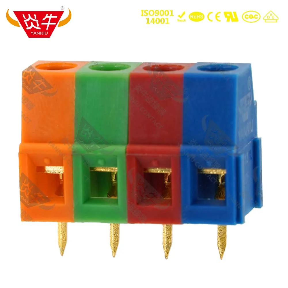 

10Pcs 5.08mm DG500 KF128 1P PCB CONNECTOR UNIVERSAL SCREW TERMINAL BLOCK KF128L MKDS YANNIU YN128 gold plated 3u Military-level