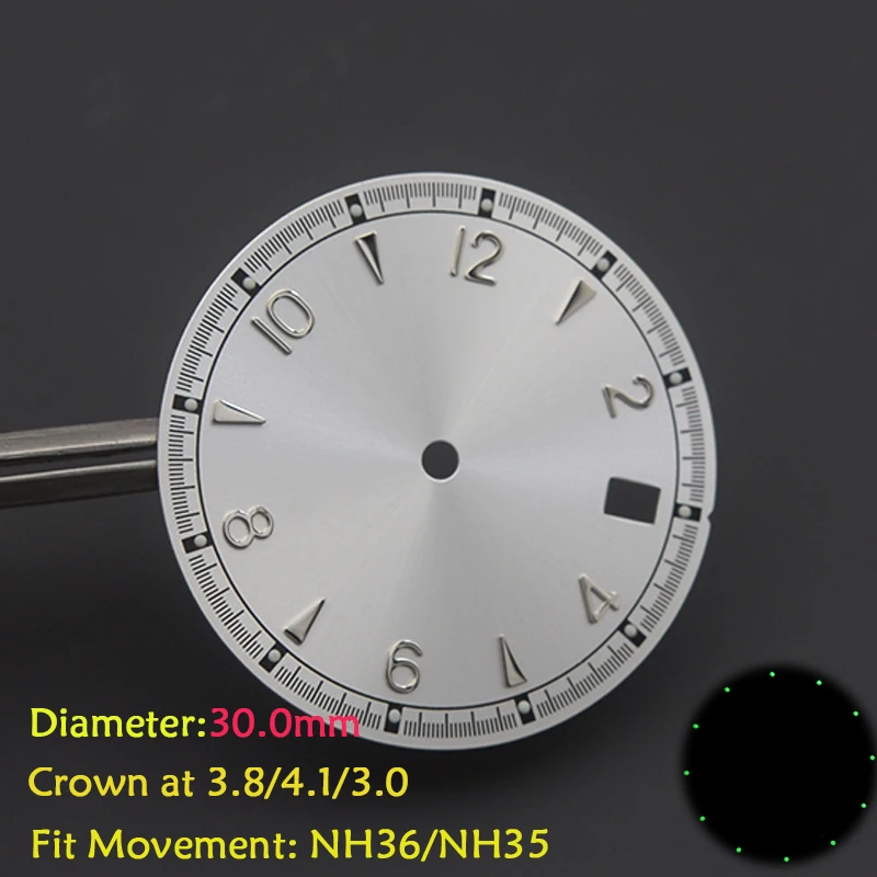 

Customized NH35 NH36 Dial Crown at 3.0 / 4.1 /3.8 Fits SKX 007 SKX 009 Canned Turtle Case Personalized Modified Watch Dial 30mm