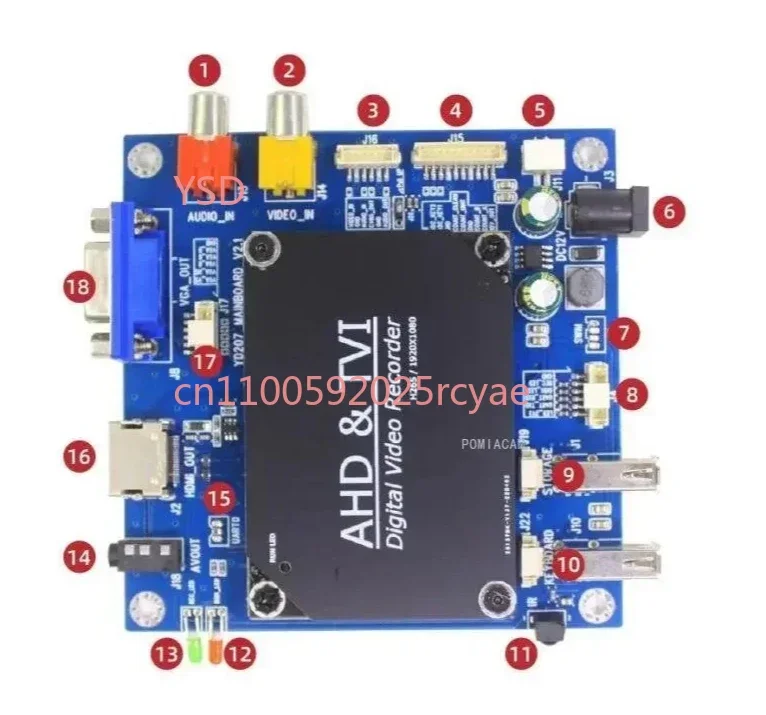 

NEW DVR Board AHD 1CH 1080P Video Recording Motherboard CVBS TVI Access D1 720P 1080P Support HDMI VGA CVBS Output Port
