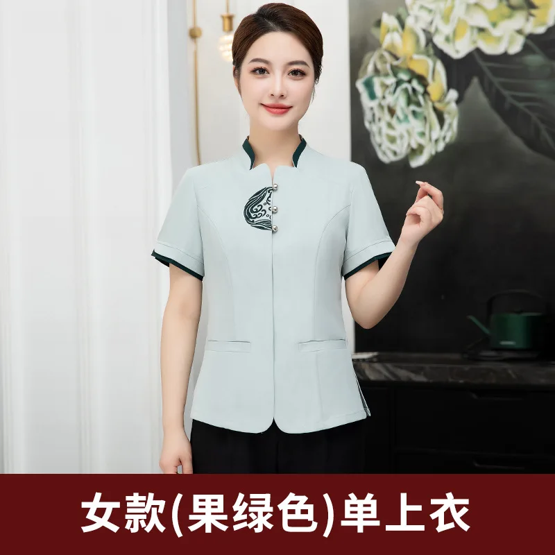 男性と女性のための新しいホテルの客室清掃スタッフの制服、病院、ショッピングモール、不動産管理、ゲストのための夏服