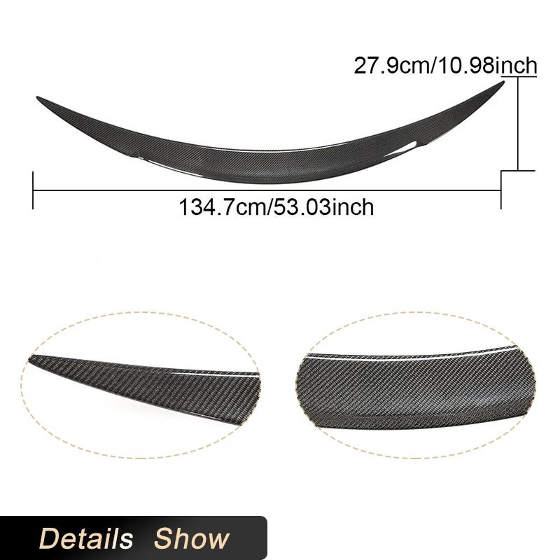 Full Carbon Fiber Car Rear Trunk Spoiler Wings for Tesla Model S Sedan 4-Door 2014-2023 Auto Racing Rear Spoiler Boot Wing Lip
