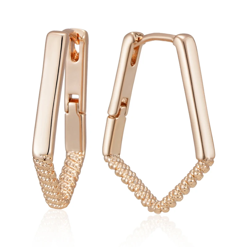 Wbmqda Simple 585 Rose Gold Color Rhombus Drop Earrings For Women