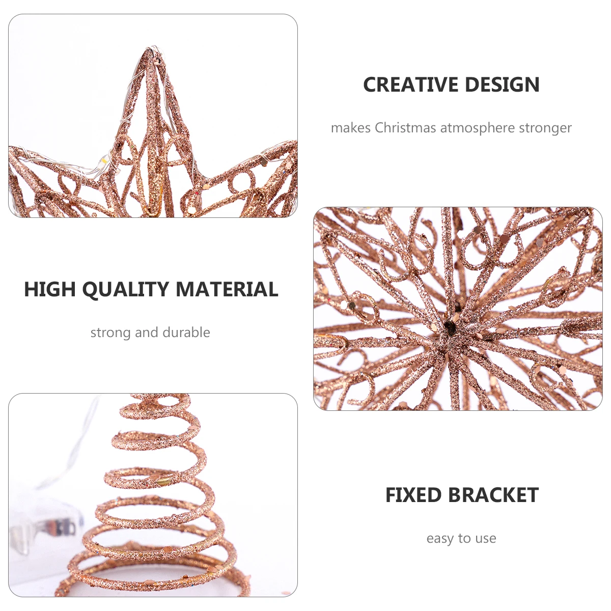 

Christmas Tree Topper Metal Decor Festival Party Home Decoration Iron Star Treetop Tree Topper Christmas Metal Star