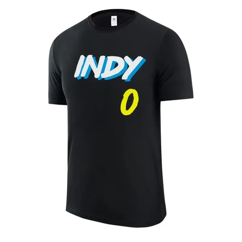 Halliburton 0 camiseta de manga corta Indiana City camiseta de allenamiento de baloncesto retro masculino y femenino 2025