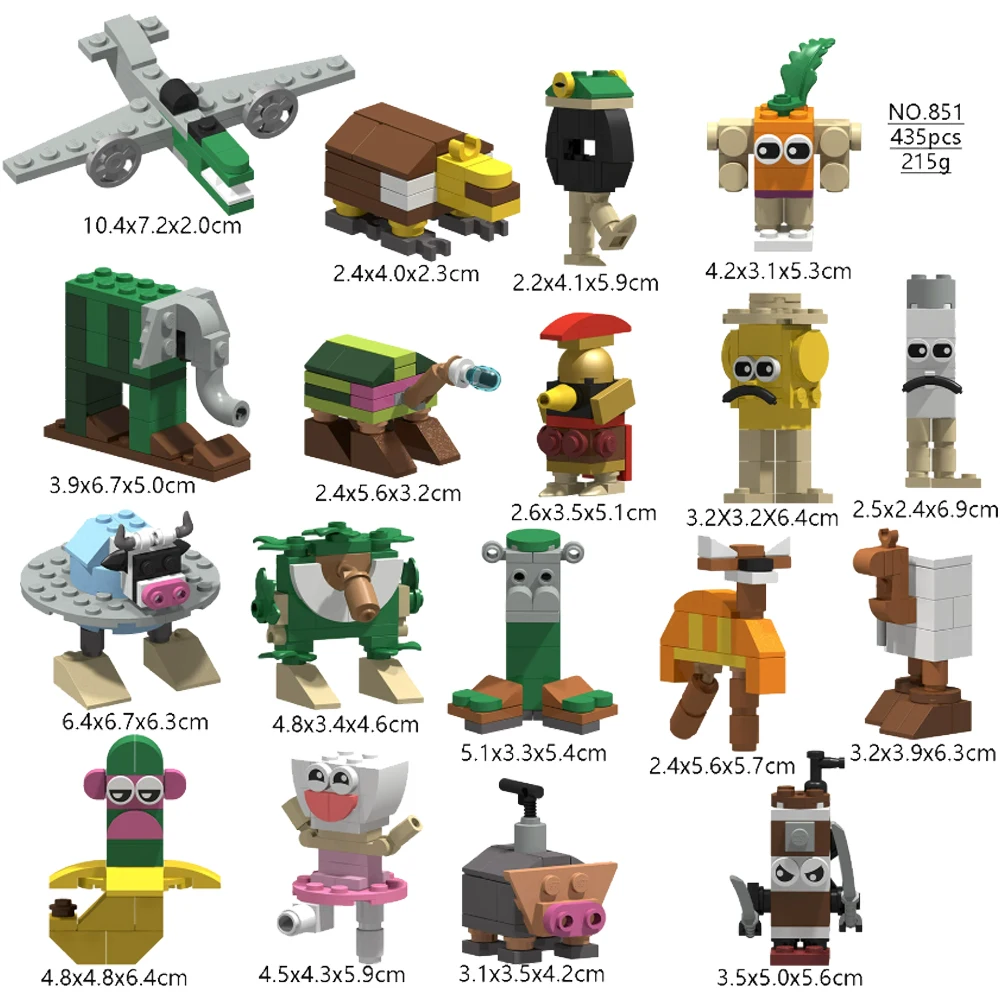 MOC Italienische Gehirnrot Tier AI Bausteine Tung Tung Sahur Abstrakte Schlacht Mecha Holz Stick Mann Spielzeug Schreibtisch Dekoration