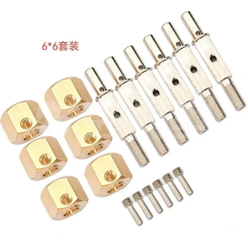 CROSSRC EMO X 15mm Extended Brass Wheel Hex & Output Shaft Set for 1/8 Crossrc RC Crawler Truck Upgrade Parts Accessories
