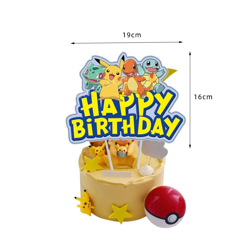 Topper Pokemon Kuchen Geburtstag Pokemon Dekoration Kuchen Topper Pikachu Cupcake Topper Baby Dusche Backen DIY Liefert Party Gefälligkeiten