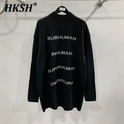 Hksh Frühling Herbst Herren Flut Streetwear Pullover High Street Vintage gestrickte Wolle gemischt Top Mode schicke Nische Pullover hk2045