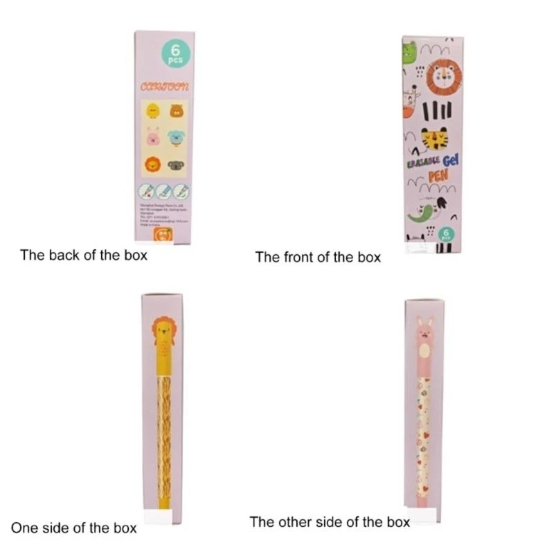 6 шт./компл., мягкие гелевые чернила, стираемая ручка, гелевая ручка с мультяшной тематикой для школы и офиса, 40JB
