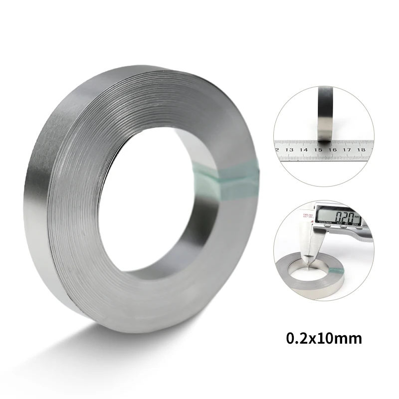 1 Rolle 10 m 18650 Batterie vernickelter Streifen Li-Ion-Stecker 0,1 mm 0,12 mm 0,15 mm 0,2 mm Punktschweißgerät Stahlgürtel-Batterieanschlüsse