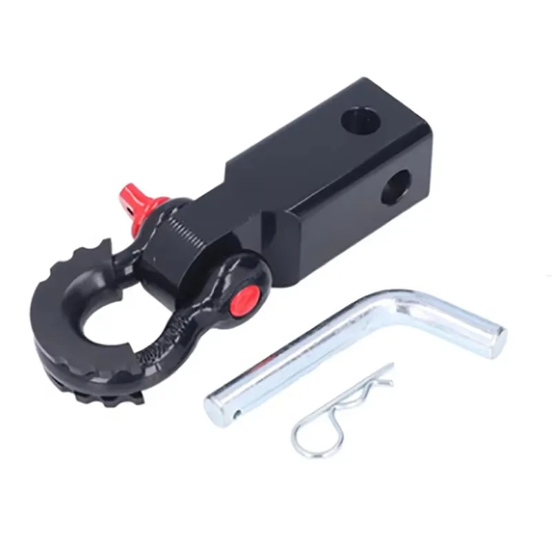 Bow hook-and-loop receiver, with tractor connector, of steel for motor boats for off-road vehicles, including trailer plug parts