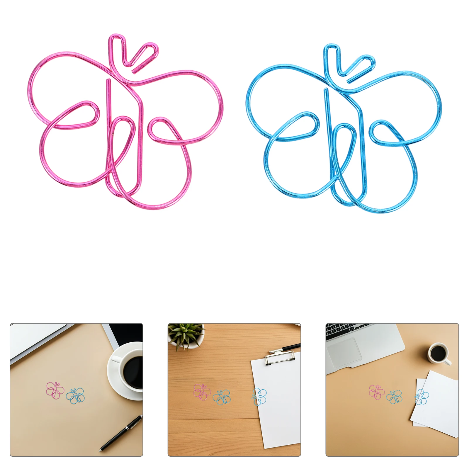

24pcs Creative Butterfly Bookmarks Colorful Metal Paper Clips Cute Animal Shaped File Clamps For Journals Notebooks Decorative