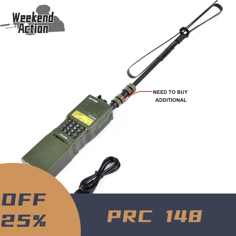 WADSN Tactical Military Softair Army Radio PRC 148 Dummy Radio Case Antenna Package Talkie Walkie PRC 152 Interphone model