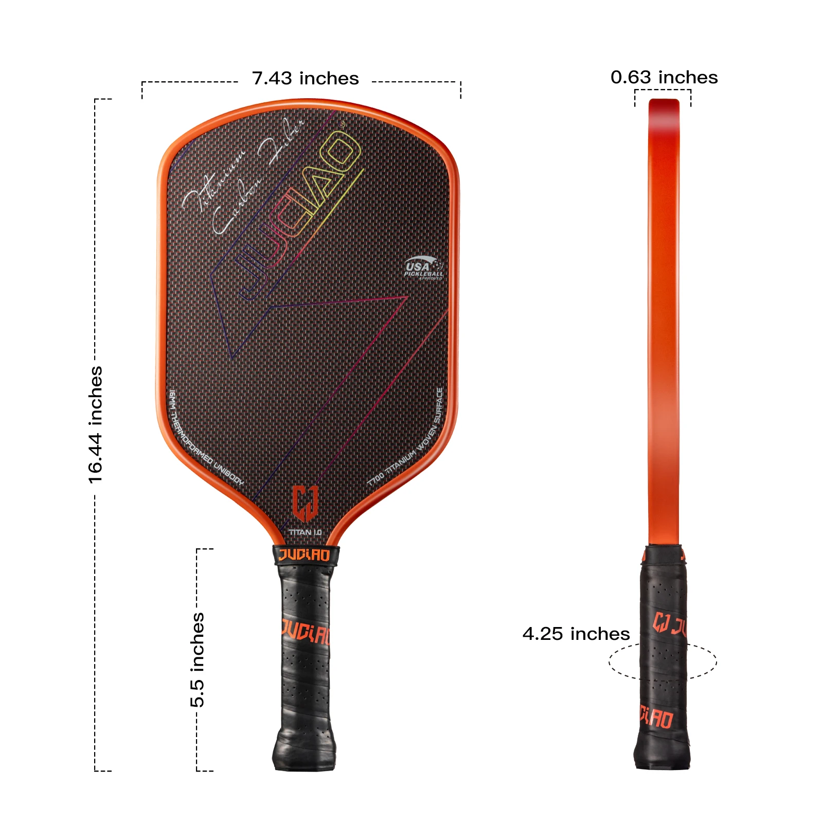 JUCIAO USAPA Approved Titanium Woven Surface Pickleball For Spin And Control Foam Injected Edges Thermoformed Pickleball