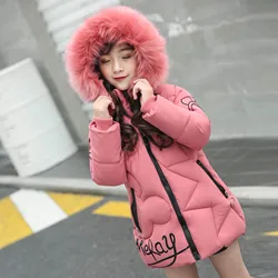 3-12 Years Autumn Winter Girls Jacket Cute Mekay Long Style Hooded Thick Coat For Kids