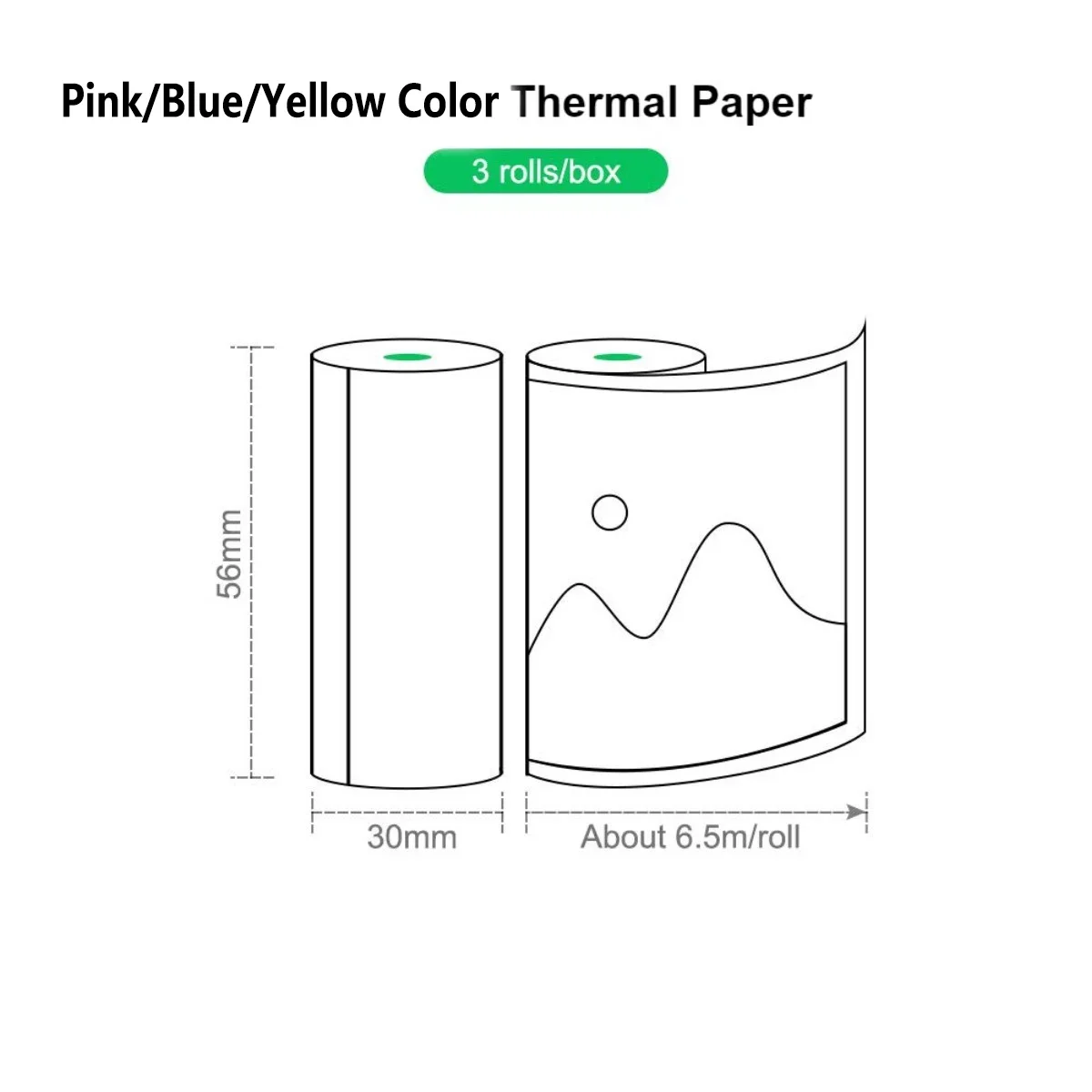 57x30mm Color Thermal Paper Kid Instant Camera Refill Print Paper Printing Picture For M02/T02 For Study Work Notes DIY Creation