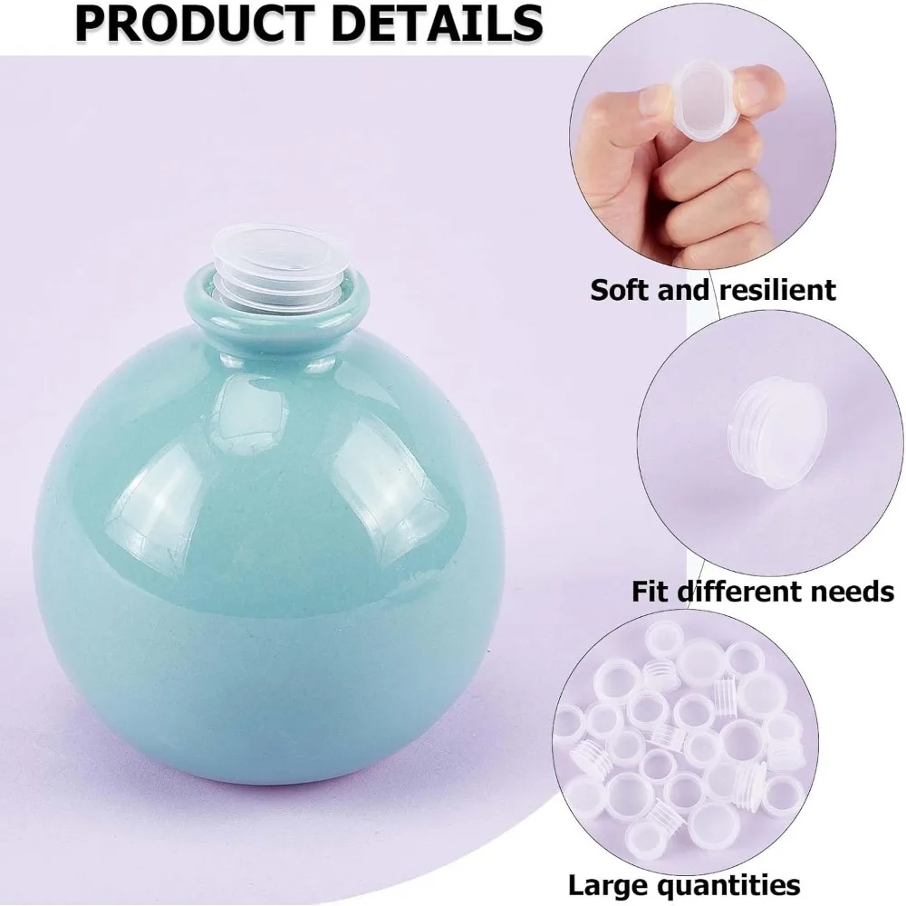 투명 플라스틱 와인 병 마개, 소금 및 후추 셰이커, 스토퍼 교체 제작 키트, 49/64 인치 ~ 31/32 인치, 3 가지 크기, 48 개