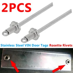 2pcs For Chrysler GM Ford AMC Cars Stainless Steel Rosette Rivets NEW Door Tags