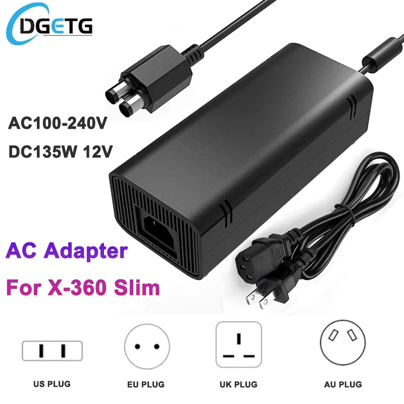 

Зарядное устройство переменного тока 100-240 В для блока питания XBOX 360 SLIM с зарядным кабелем для консоли XBOX 360 Slim Зарядное устройство с вилкой ЕС/США/Великобритании