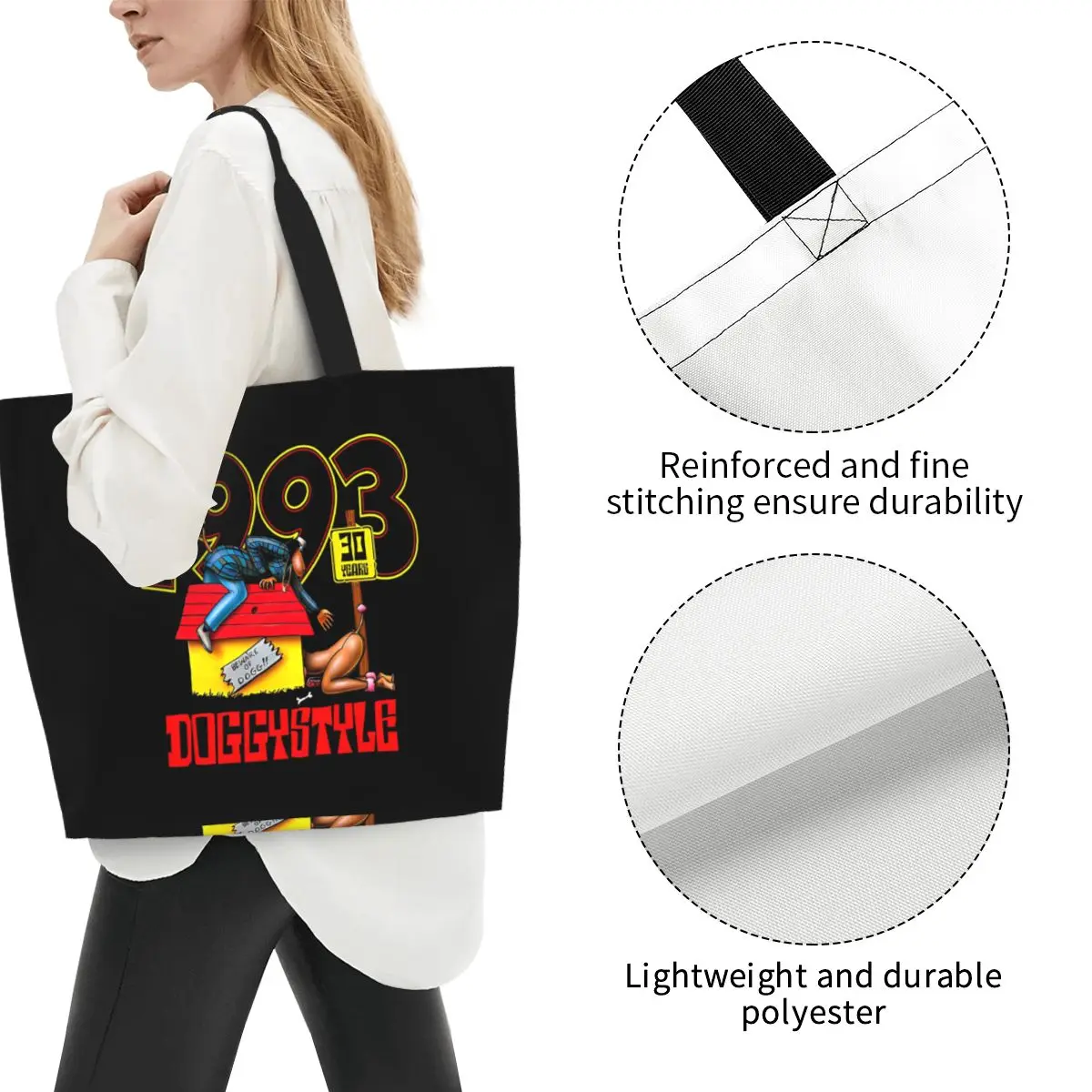 Snoop Dogg Doggystyle Music Rapper Shopping Tote Bag Canvas Large Capacity Shoulder Bags Shopper Grocery Handbag for Women