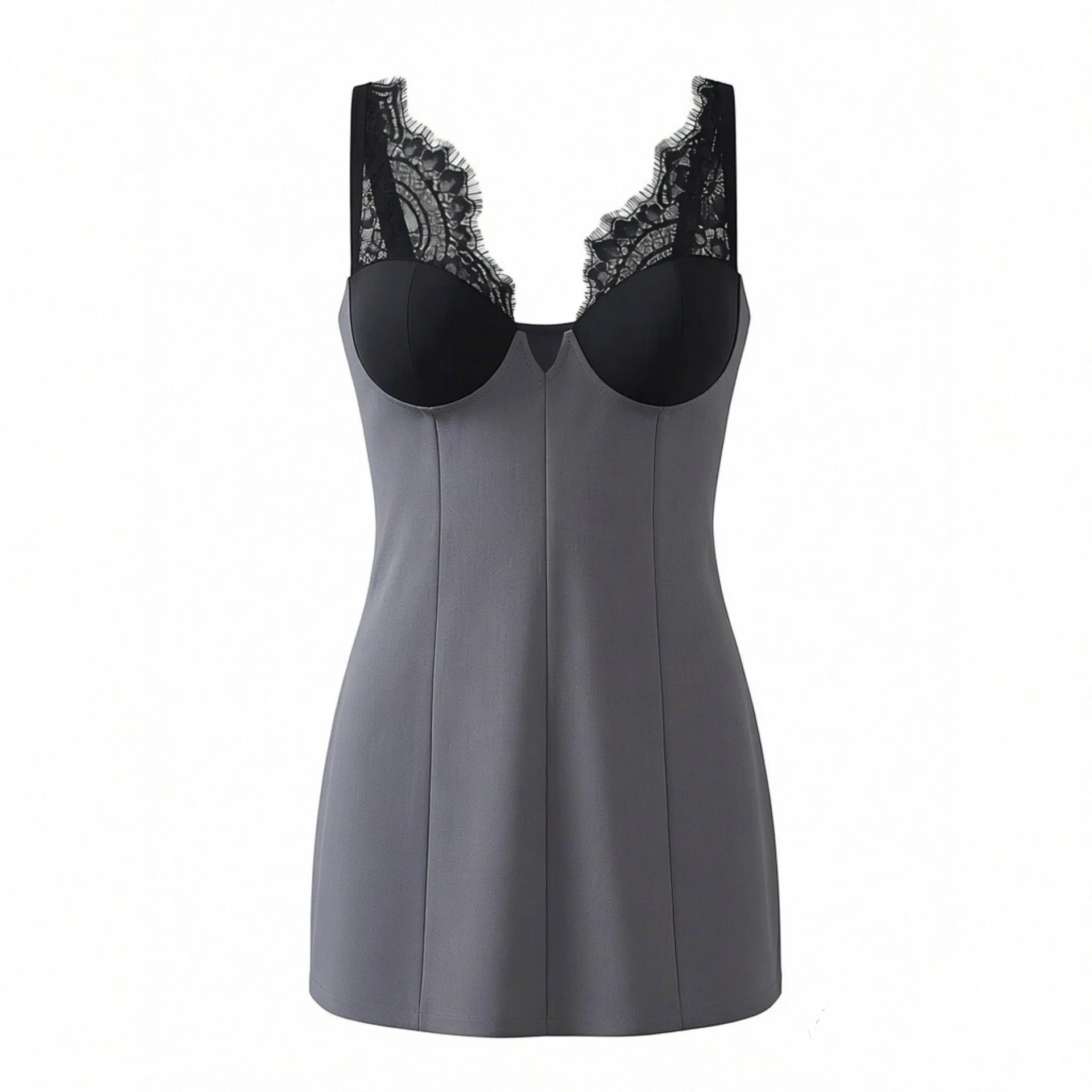 

Withered European And American Style Fashionable Lace Deep V-corset Style Suspender Dress Vestidos Women's Dress