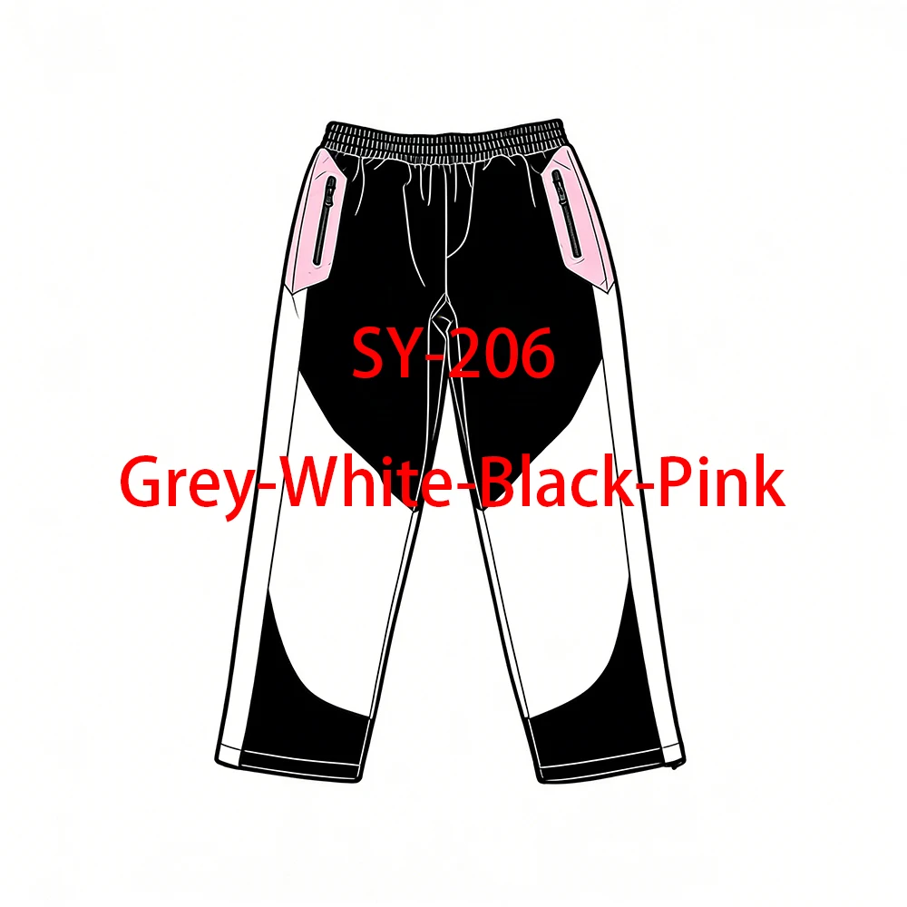 SY-206 Pink & Black-Grey Color Block Double-Layer Waterproof Hiking Pants: Lightweight, Durable & Stylish for Outdoor Adventures