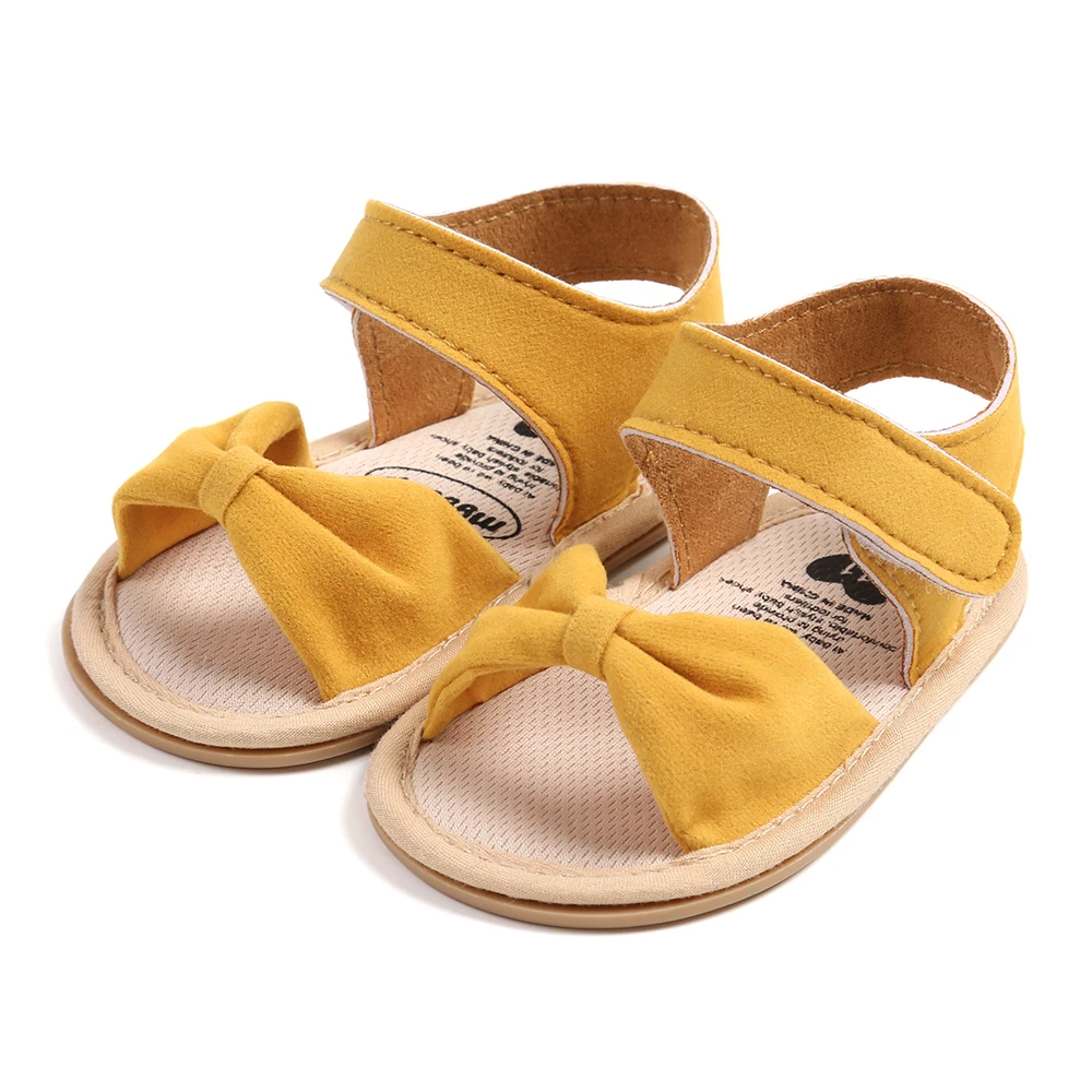 Sandálias Baby Girl Bow, Sola De Borracha, Sapatos De Criança, Verão