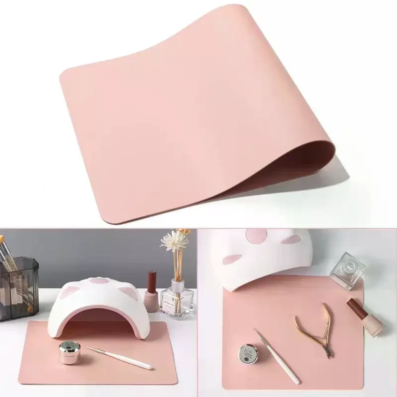 طوي مسمار الفن الجدول حصيرة بولي Leather الجلود استوديو مكتب حصيرة مسمار مسند الذراع وسادة مقاوم للماء اليد الراحة وسادة سهلة التنظيف مانيكير حصيرة #4