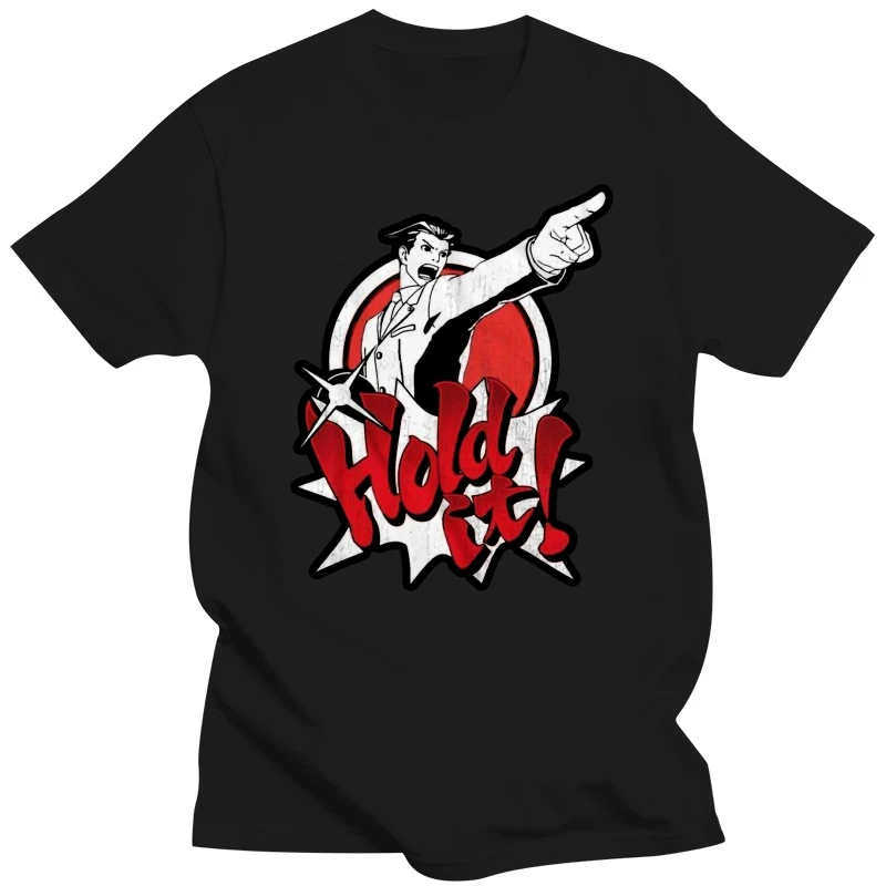 Ace Attorney T-Shirt Phoenix Wright Hold It Black Tee