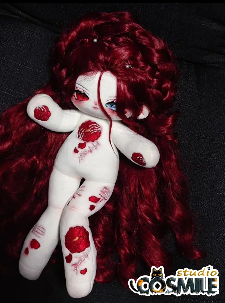 Angel Demon Oni Ghost Gothic Red Roses Stuffed Plushie 35cm Plush Doll Body Gift XY