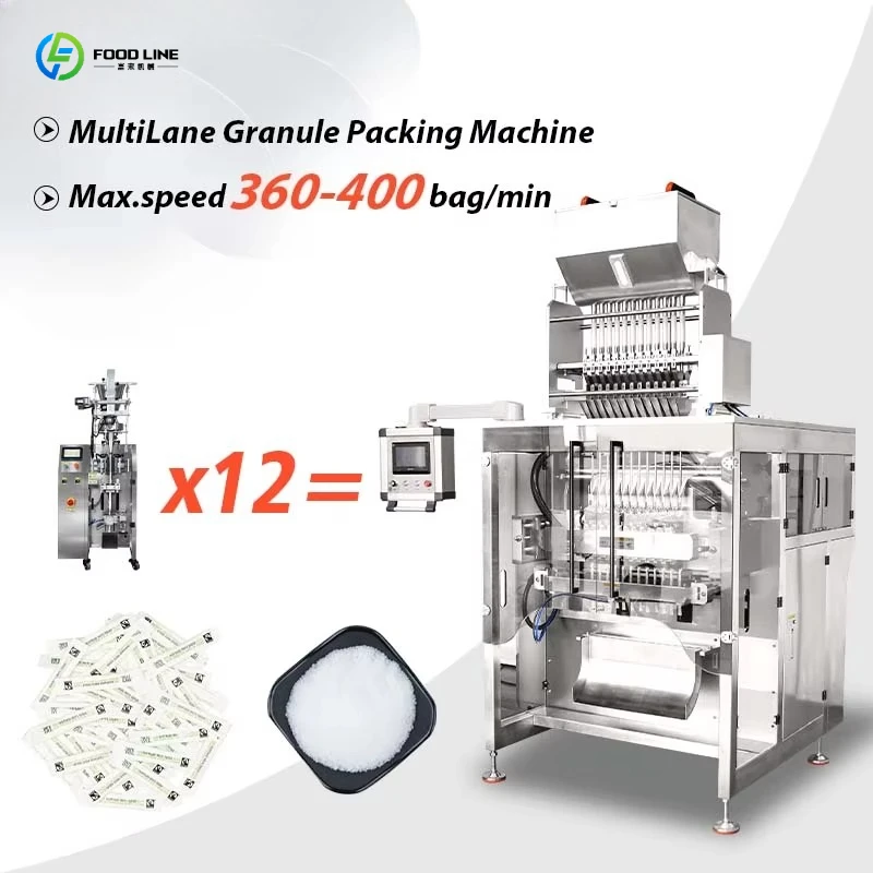 Automatic Multilane Back Sealing 1g 5g Small Bag Hotel White Sugar Stick Granule Sachet Packing Machine