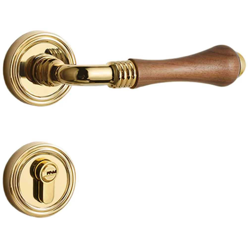 Magnetic Silent Latch Walnut Door Lock For Bedroom Installation Thickened Alloy for Body Noiseless Operation Solid Construction