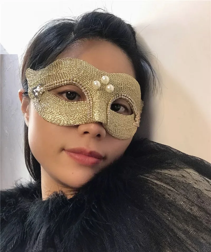 

Masquerade Mask for Women Venetian Gold Eye Mask for Party Evening Prom Ball Costume Props Mardi Gras Party Supply Carnaval Mask