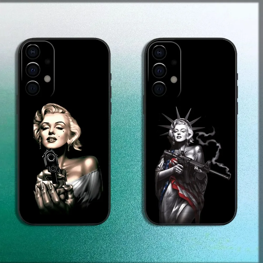 Girl M-Marilyn M-Monroe Phone Case For Samsung Galaxy A13,A21s,A22,A31,A32,A52,A53,A71,A80,A91 Soft Black Cover