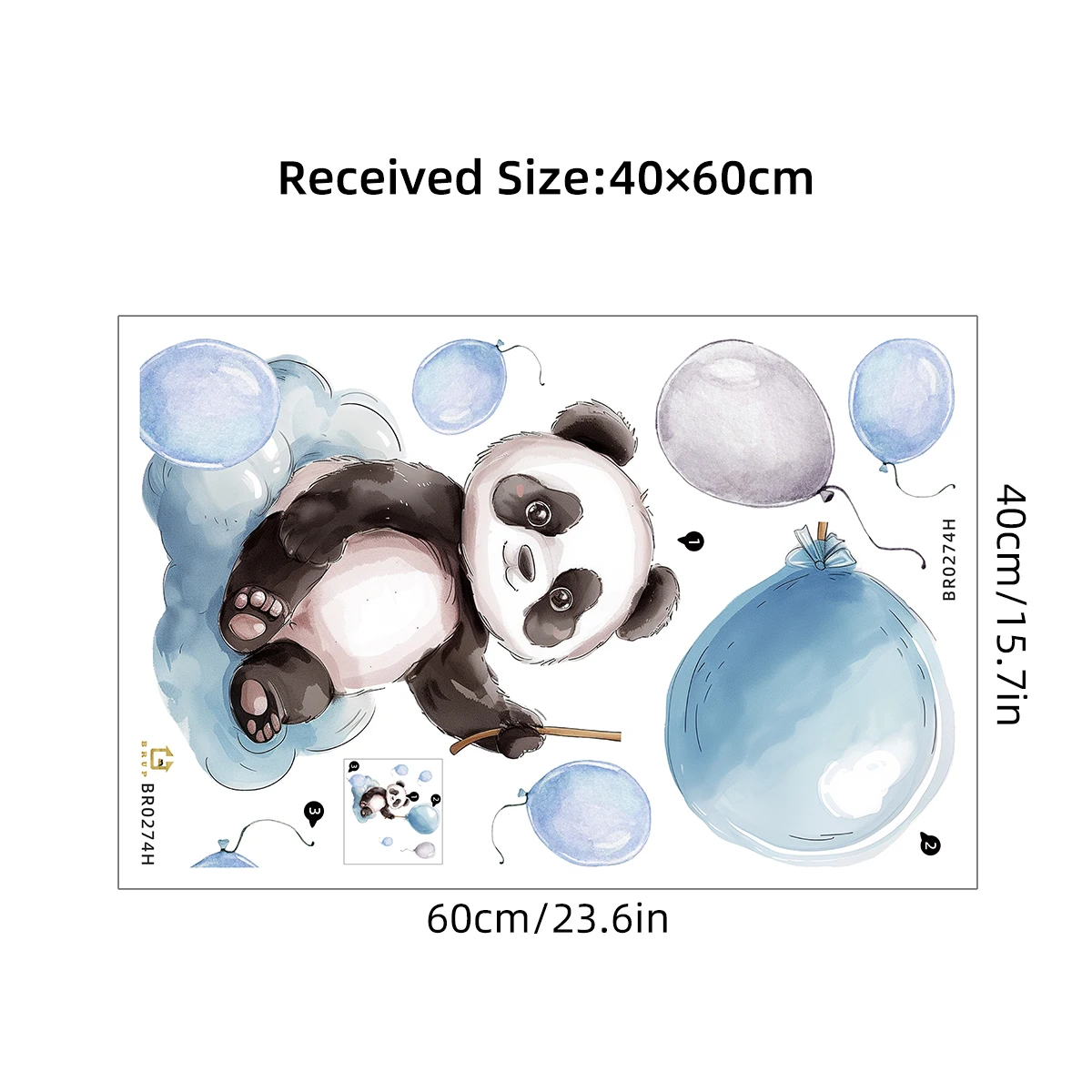 Cartoon Cloud Balloon Panda Wall Stickers for Kids Room Home Decor Accessories Living Room Bedroom Decoration Wall Decals view 5