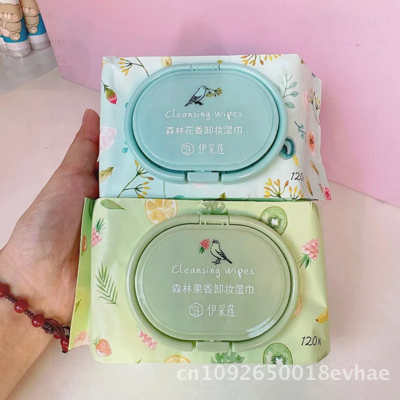 アイシリアン フローラル アロエエキス ポータブルメイク落としシート ディープクレンジング スキンケア 不織布使い捨てメイク落とし 120枚入り