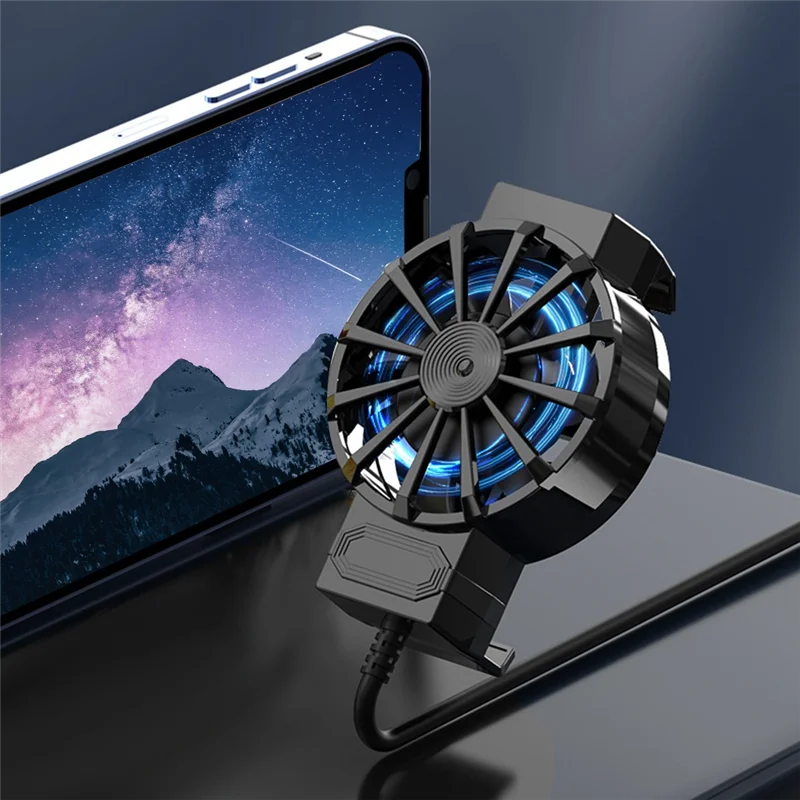 T88C X16 携帯電話ラジエーター 7 葉 45 ミリメートルファン USB 電源携帯電話空冷ラジエーター 4-6.7 インチ電話用