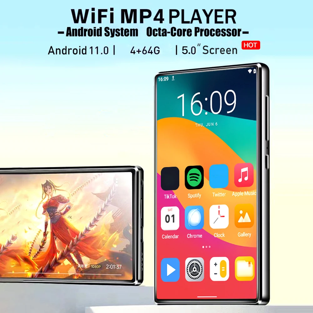 Android 11.0 MP3 プレーヤー 4.0 インチフルタッチスクリーンオーディオプレーヤー電子書籍 MP3 音楽プレーヤーミニ音楽プレーヤー屋外旅行用