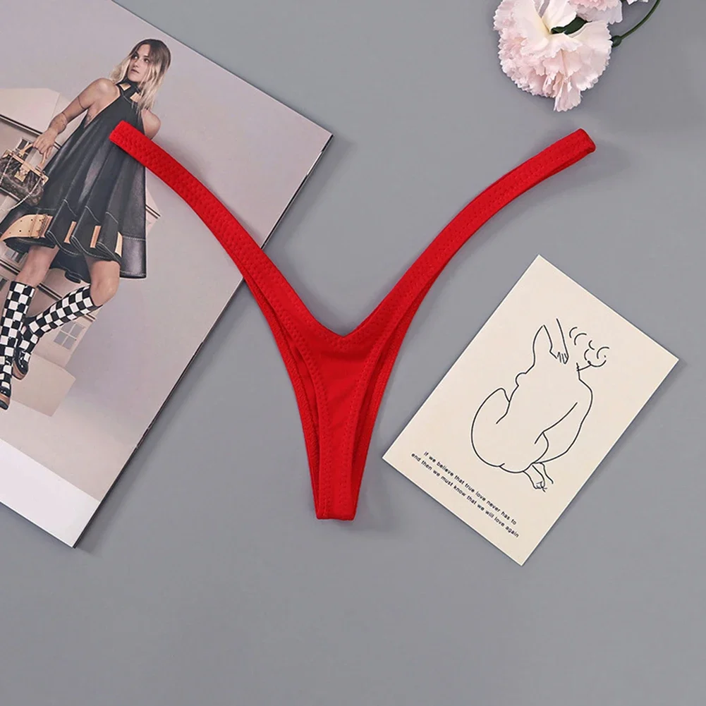 

Brand New For Daily Wear Breathable Thong Underwear Deep V Thong All Seasons Casual Style Cotton Fabric Quick-drying