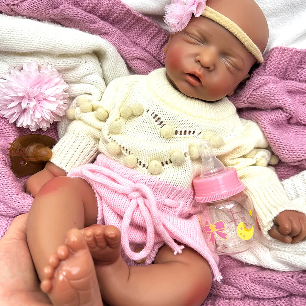 세척 가능한 풀 실리콘 리본 베이비돌 18인치 실물 같은 리본돌 수제 페인팅 신생아 인형 무네카 어린이 선물용