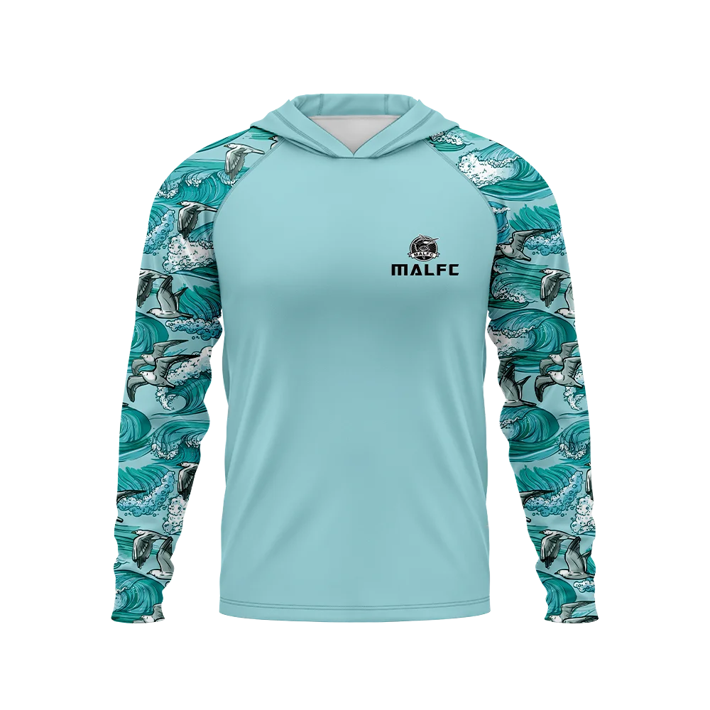 MALFC Men Hood Fishing Shirt long sleeve fishing t shirt uv protection Fishing Apparel