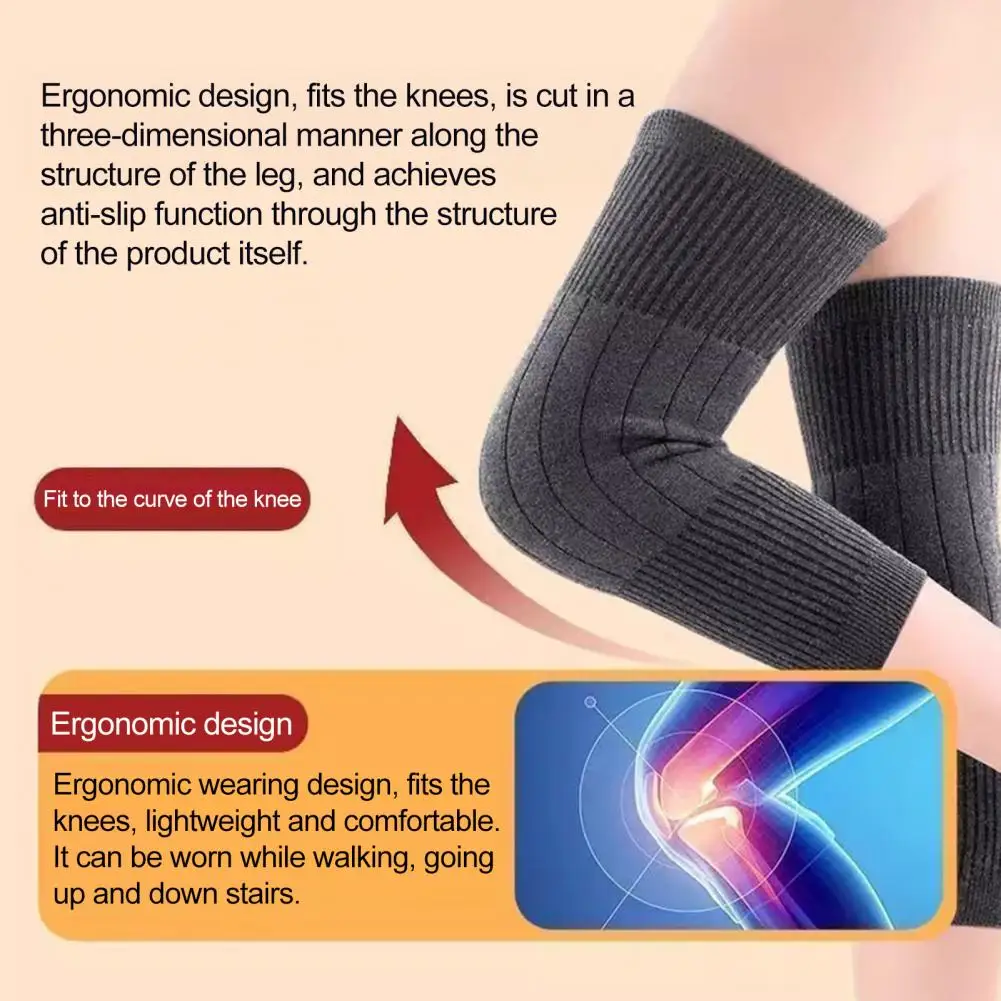 Thickened Leg Sleeves 1 Pair Knit Leg Warmers for Elderly Women Soft Stretchy Winter Knee Sleeves Thick Anti-slip for Weather
