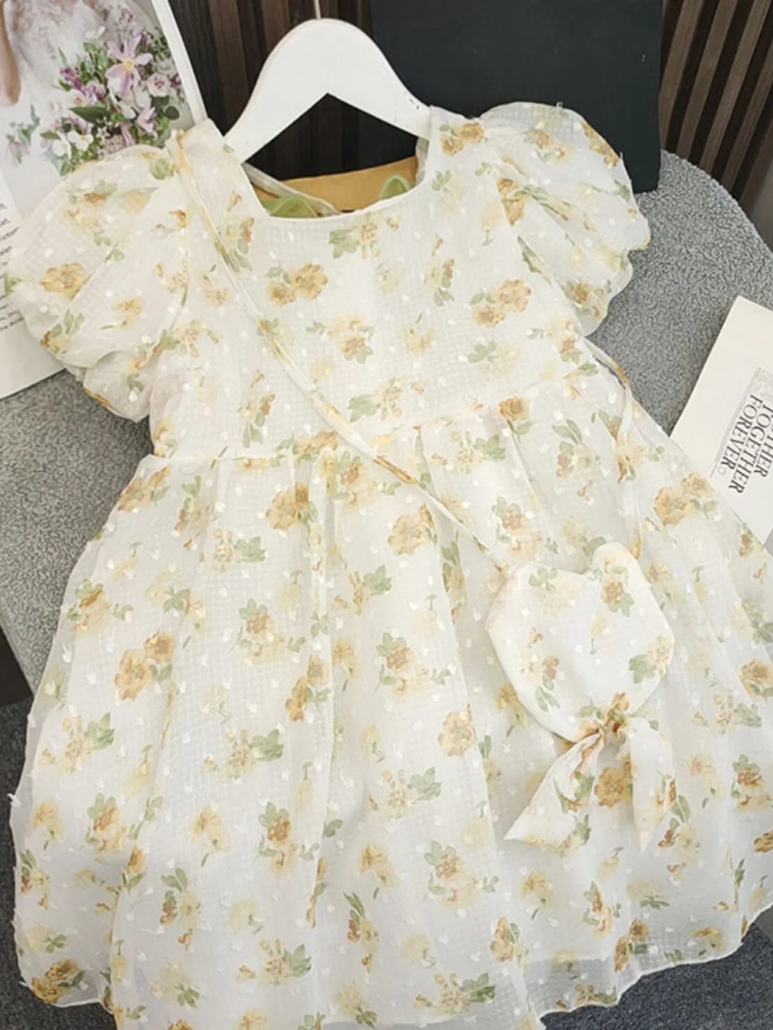 Princ Dr meisjes zomer bloemen knoop tule Dr Koreaanse Sle Svel jurk voor kleine meisjes