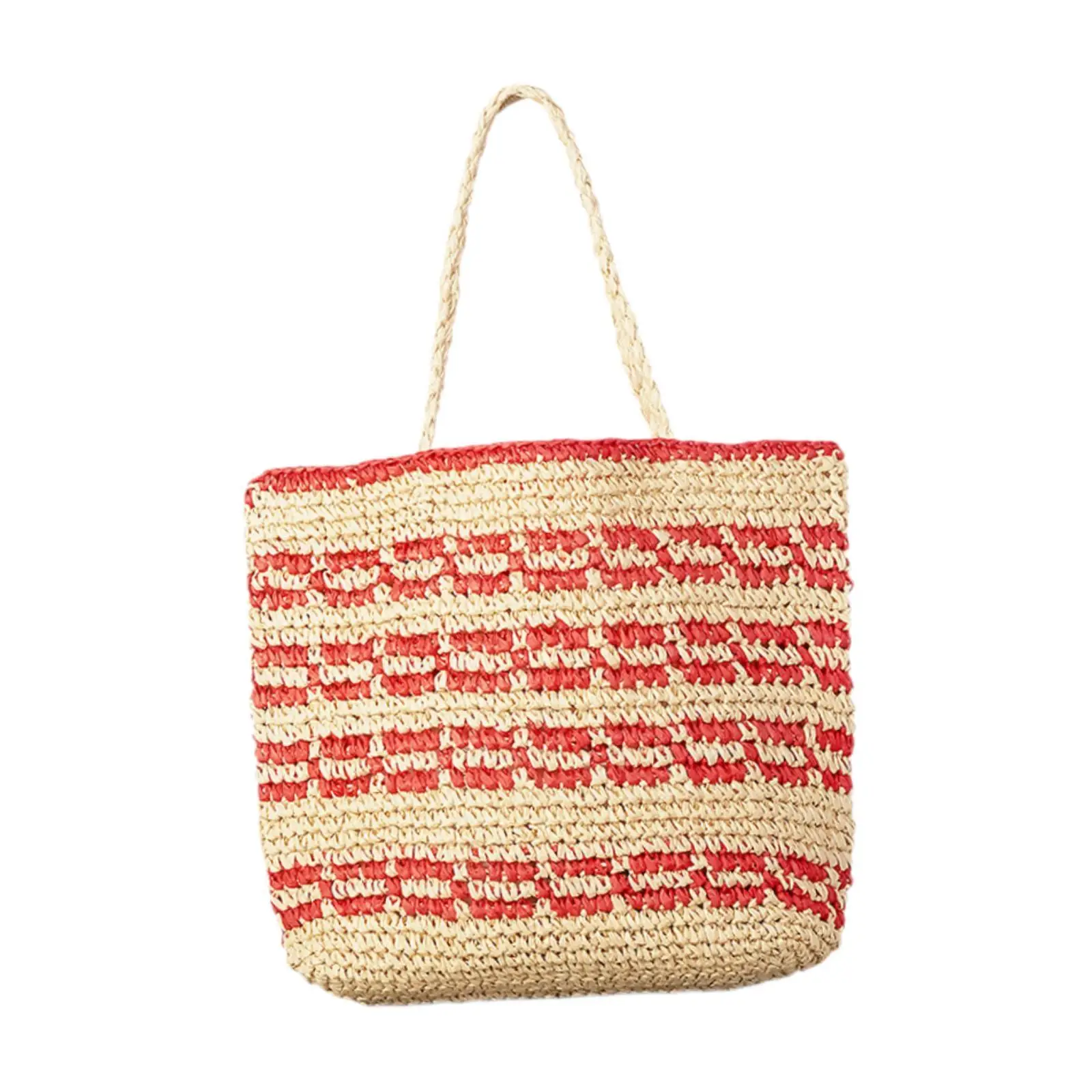 

Woven Shoulder Bag Shoulder Purse Trendy Beach Tote for Party Outdoor Spring